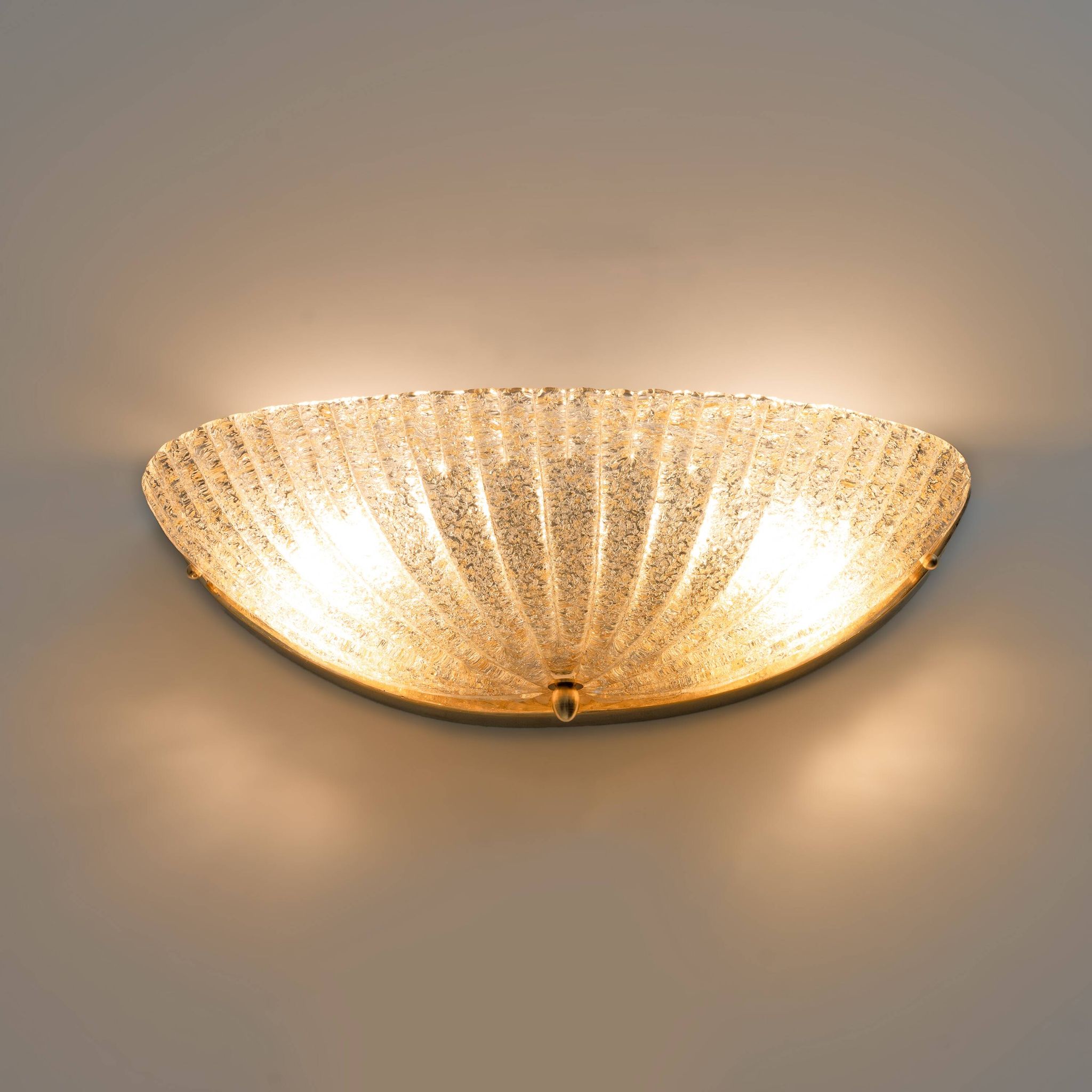 Pair of Mid Century Modern Murano Glass Shell Sconces
