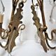 Pair of wall lamps patinated gilded bronze and early twentieth century glass grapevines