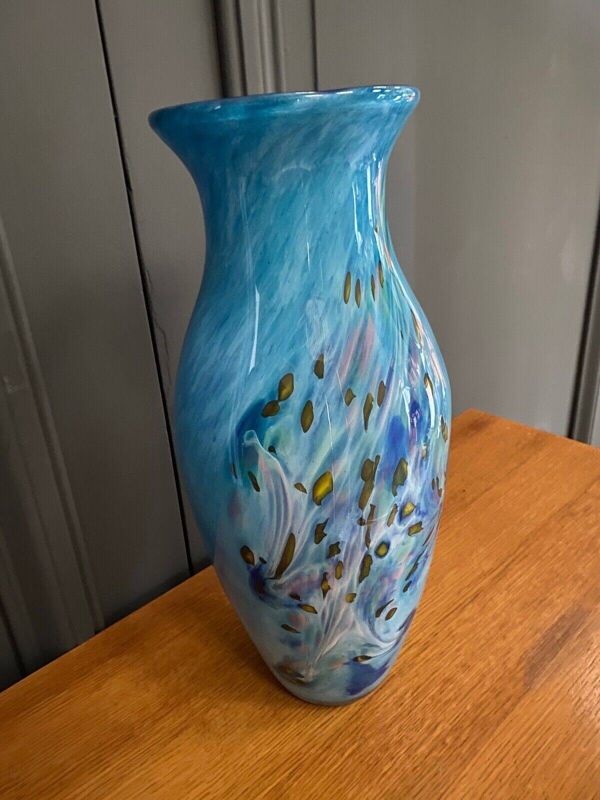 Vase en authentique verre soufflé silice création Biot XXe