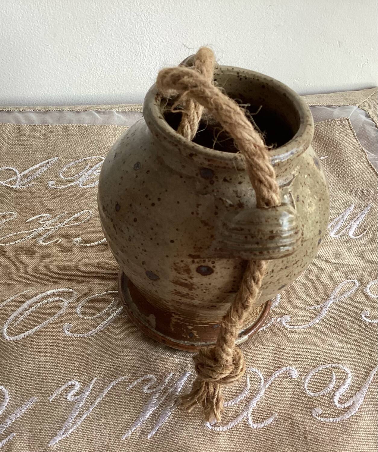 Pot vase with handles pyrite stoneware Truchon Corsica
