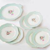 Dessert set with 6 plates and pie dish