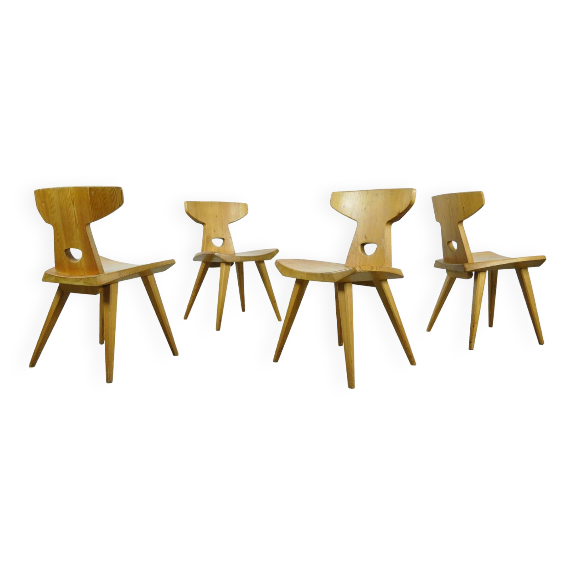 Vintage handmade dining table chairs by Jacob Kielland-Brandt for I. Christiansen, Denmark 1960s