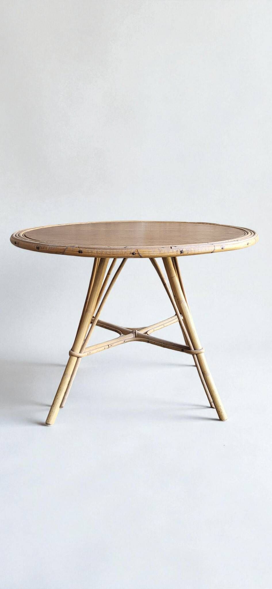 4 fauteuils "coquille" en rotin 1960's