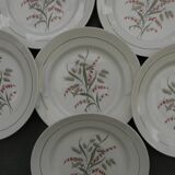 Lot de 6 assiettes plates en faïence de saint amand. modèle beauce.