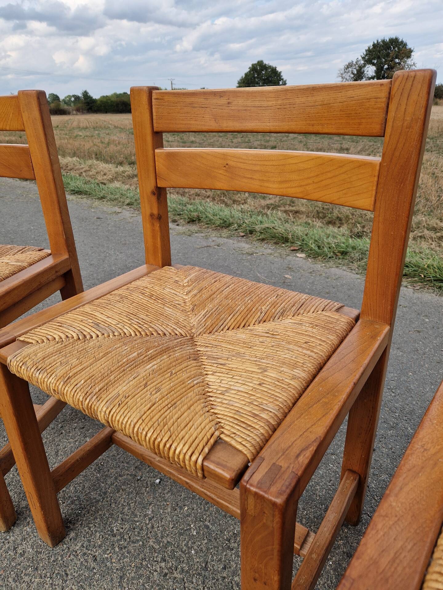 Set of 4 elm chairs from the Regain house.