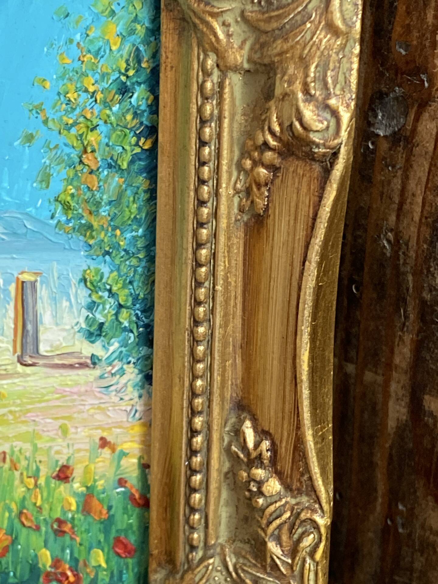 Painting on isorel, wooden frame