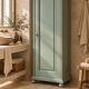 Parisian bonnetière, solid pine, Art Deco, renovated, grey-green.