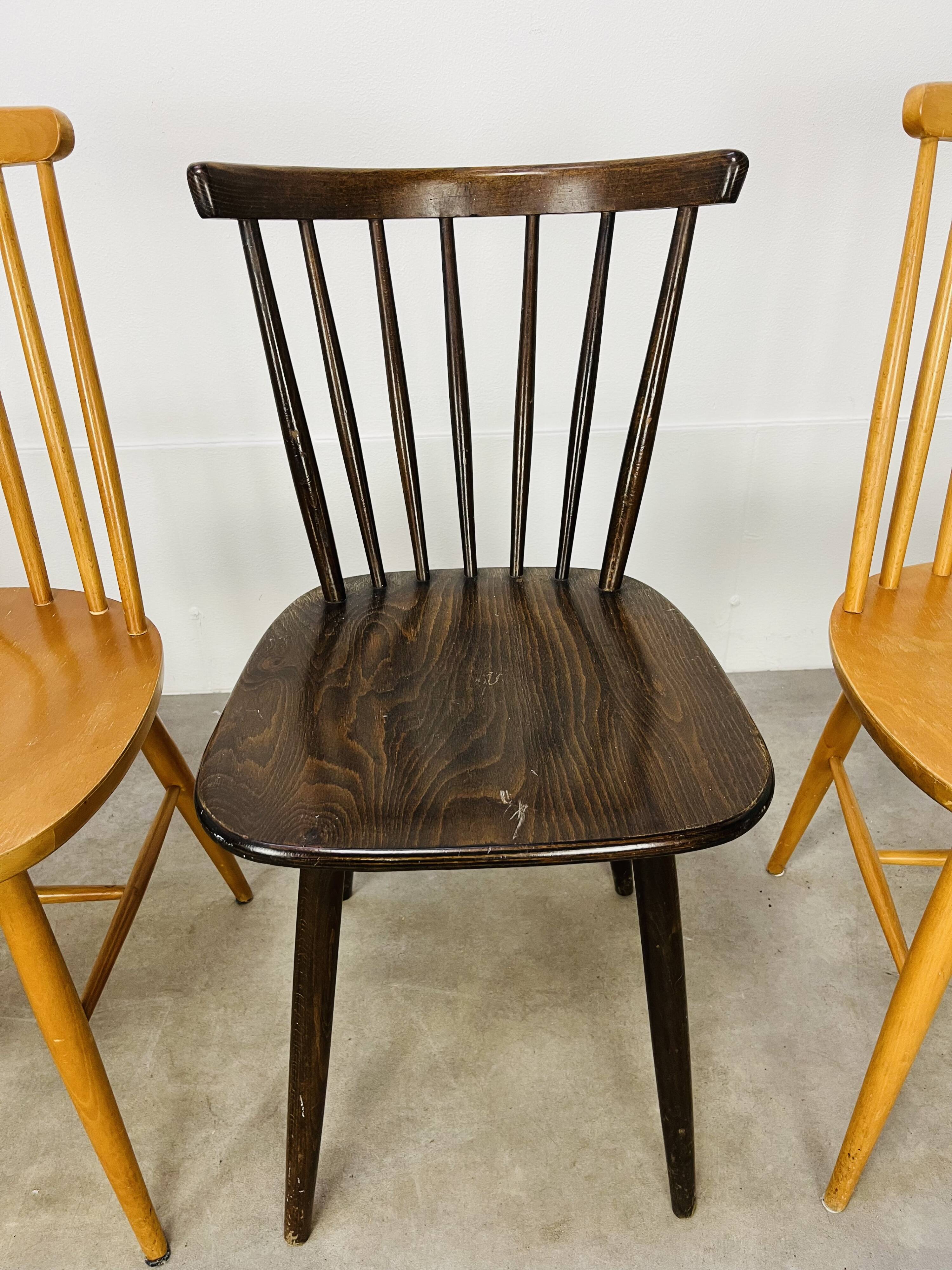 4 Scandinavian chairs with bars from the 60s