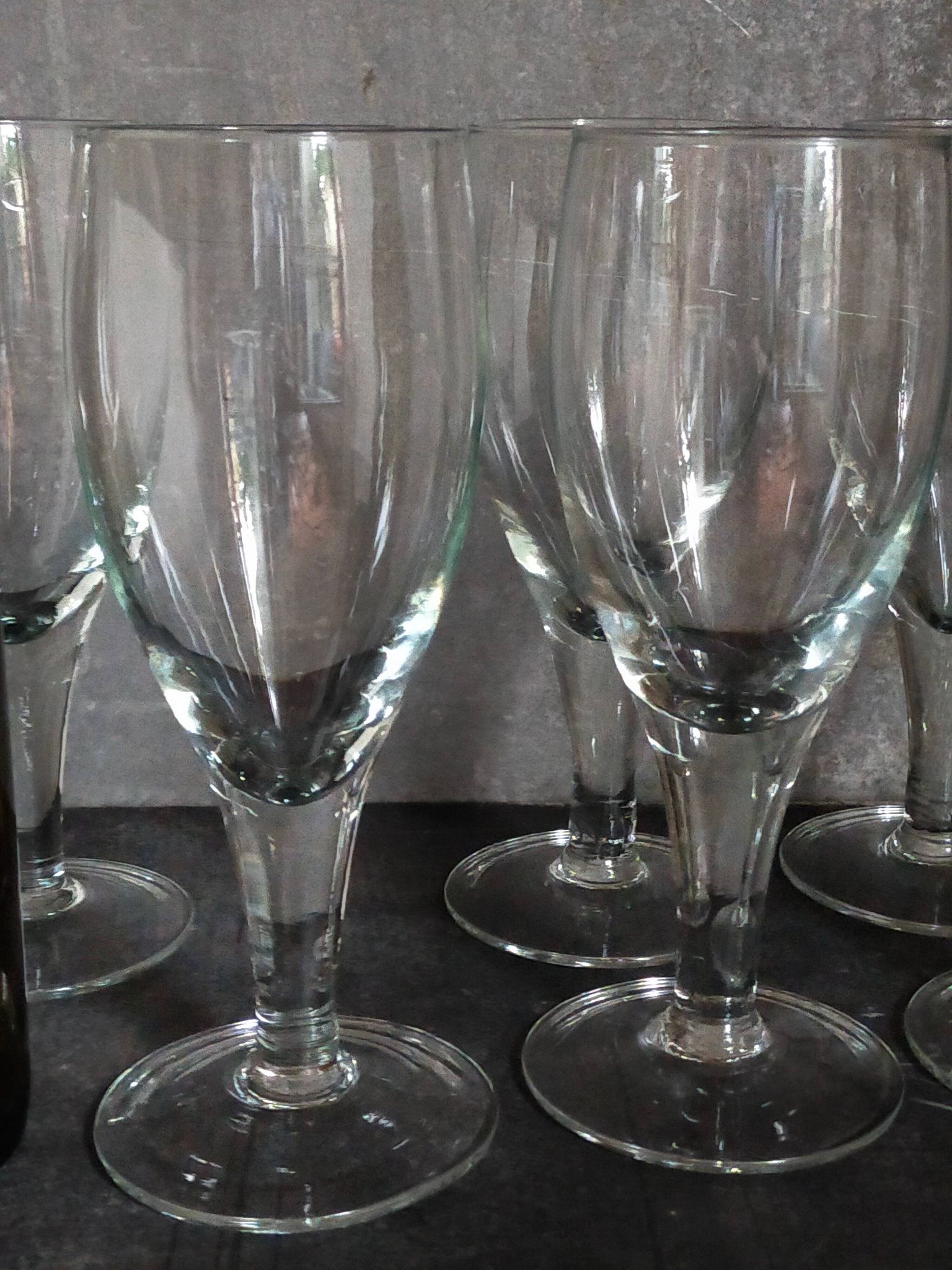 Six verres à pieds en verre soufflé XXL