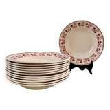 Set of 12 deep plates in Badonviller earthenware