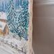Oil painting on canvas village and landscape winter vintage signed