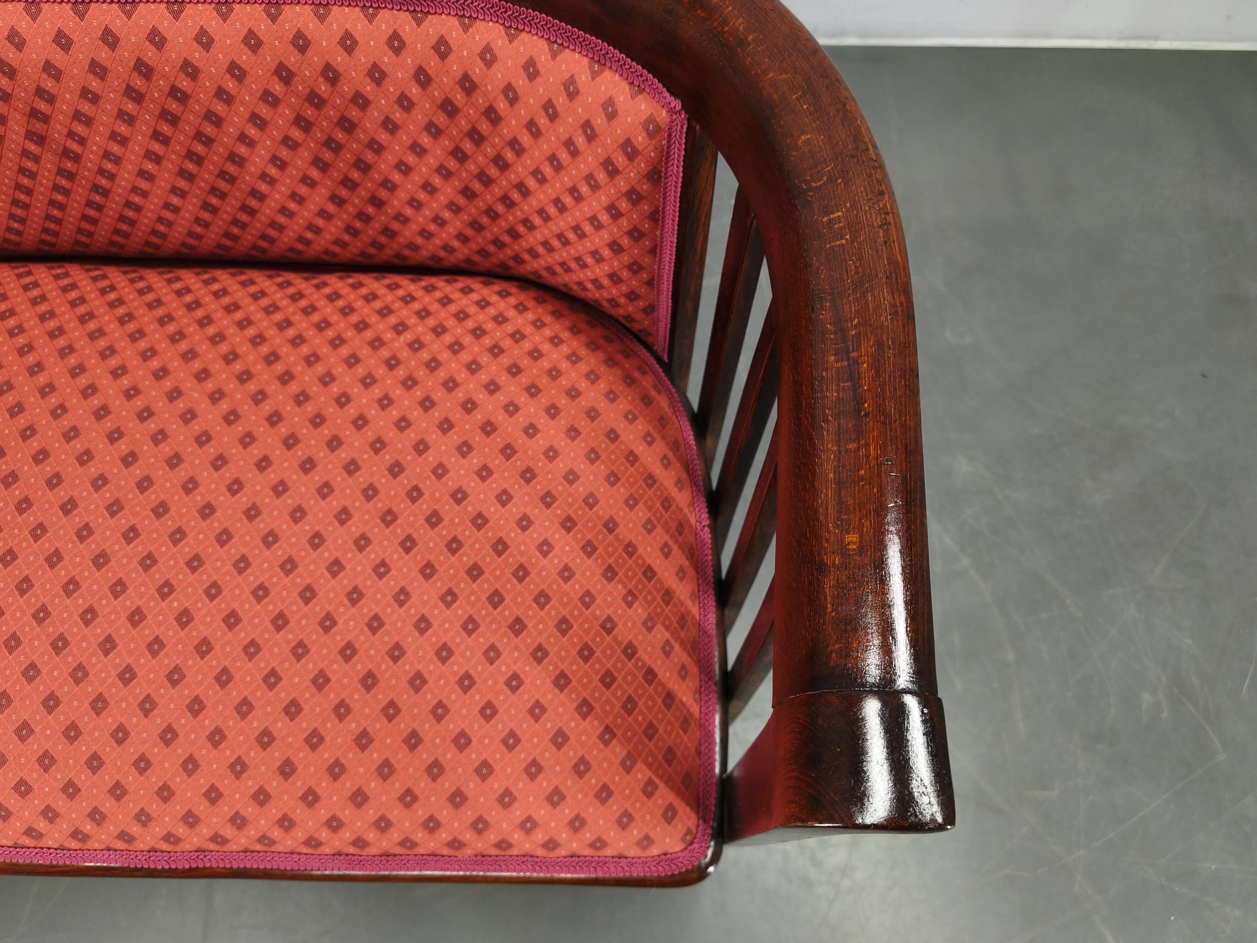 Josef Hoffmann Art Deco Beech Sofa, Vienna Secession, 1920s