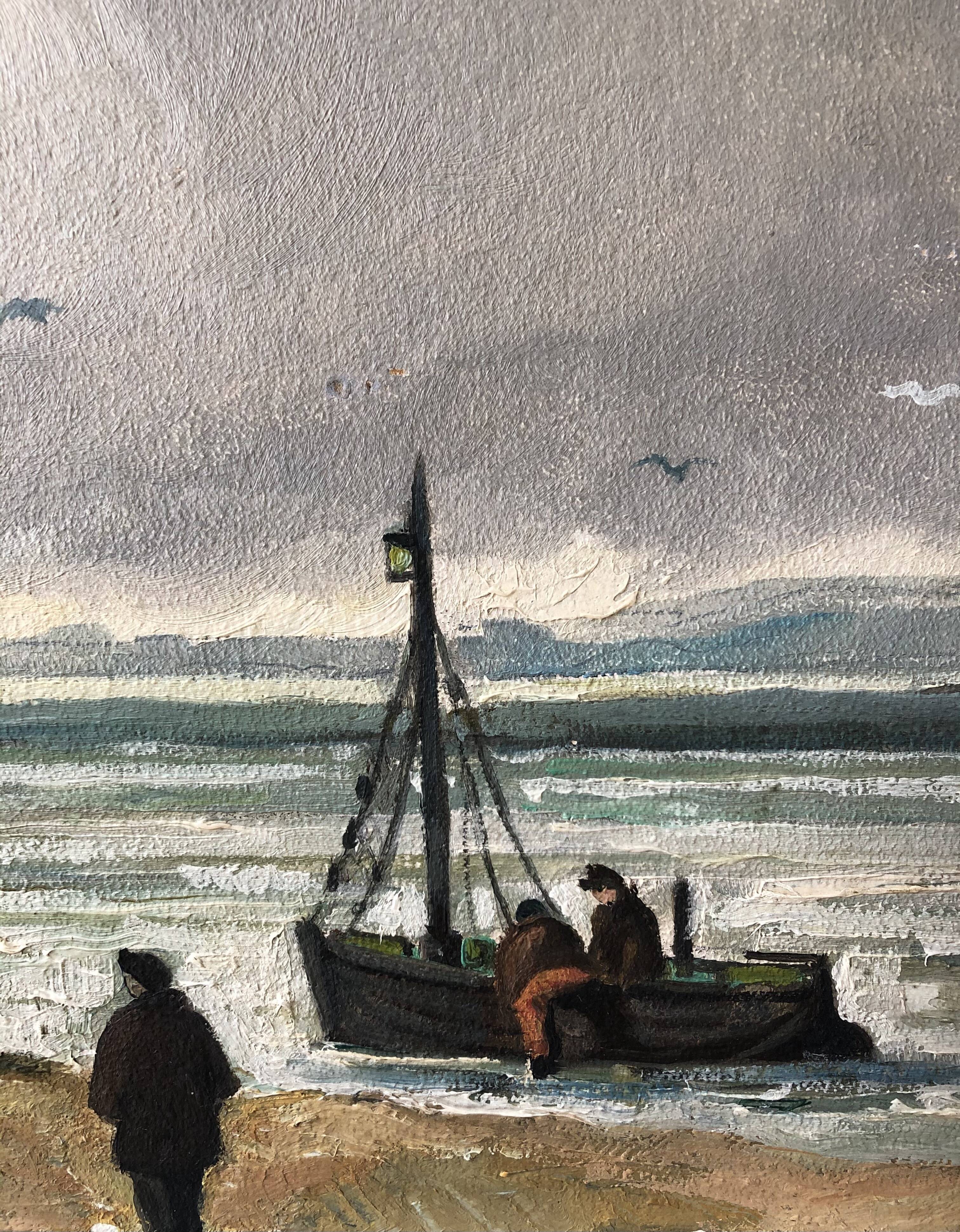 Framed and signed marine painting