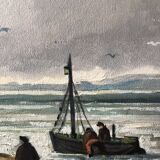 Framed and signed marine painting