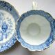 Coffee or teacup on saucer, Lunéville Lace model, in blue