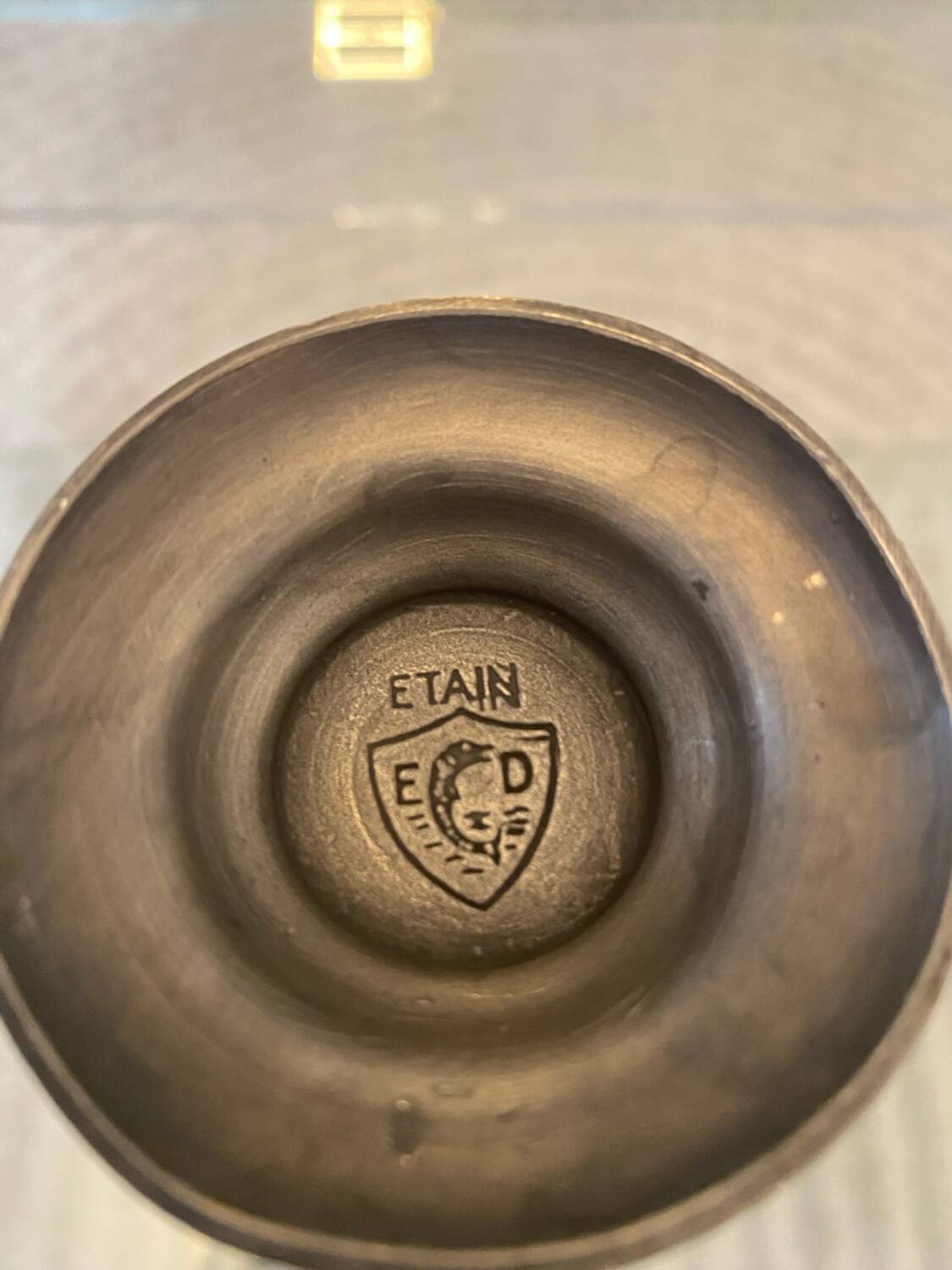 Small pewter soliflore vase