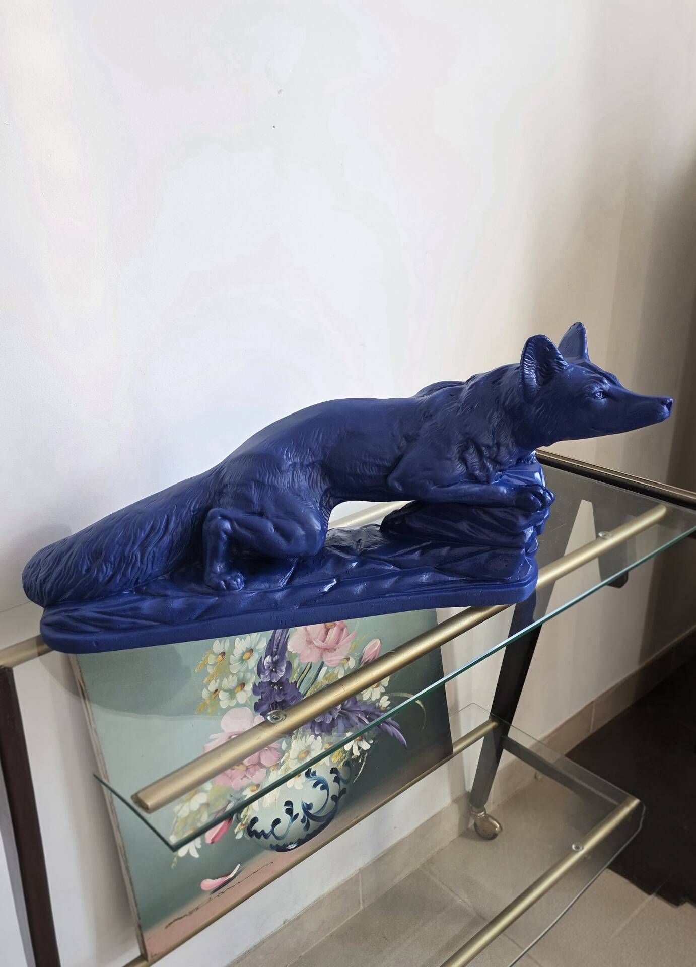 Sculpture années 50 bleu Klein
