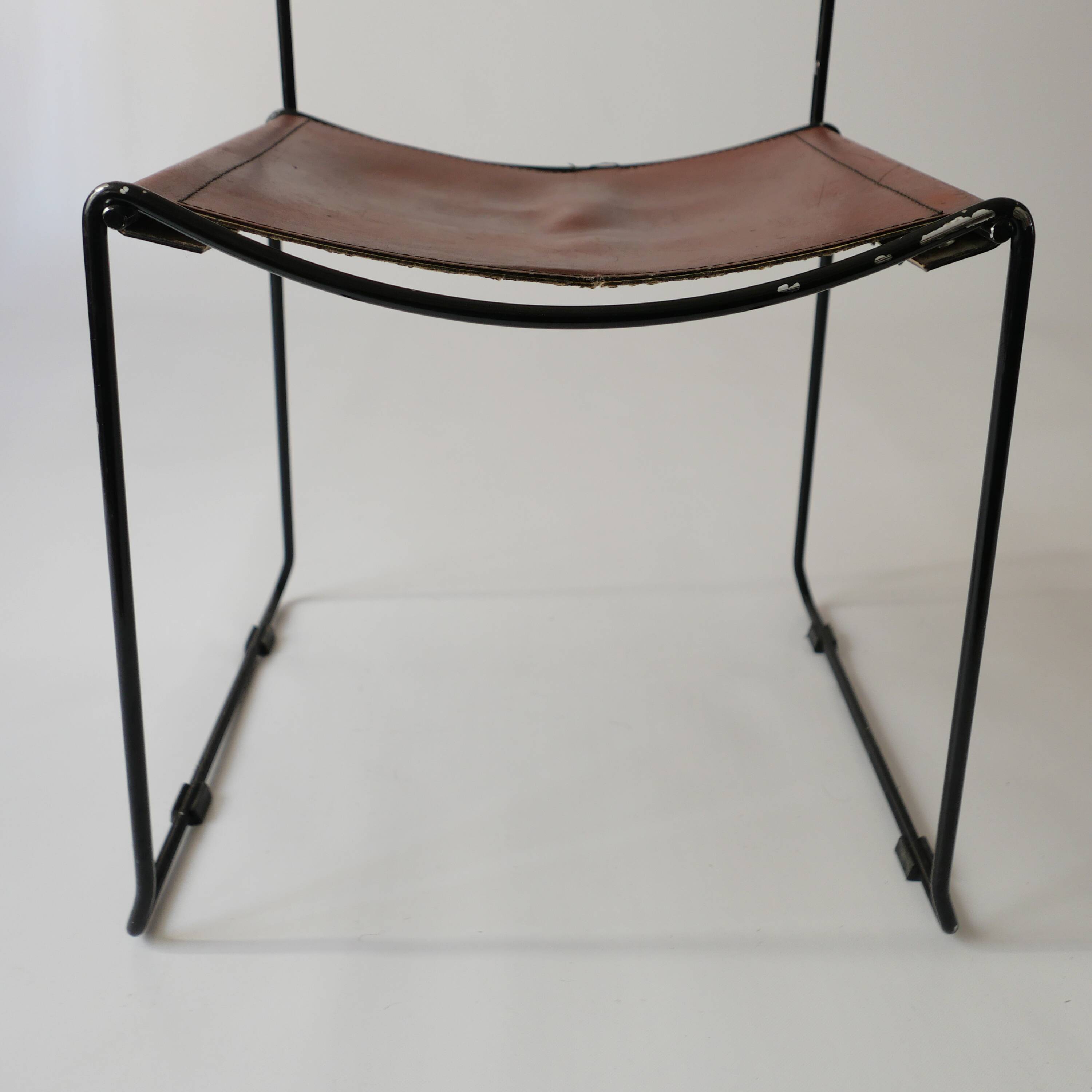 Stacking Chairs by Giandomenico Belotti for Alias, 1980s in leather