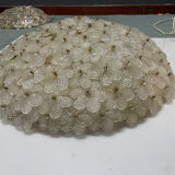 Large Murano Glass Flower Flush Mount Ceiling Light Attributed to Segu