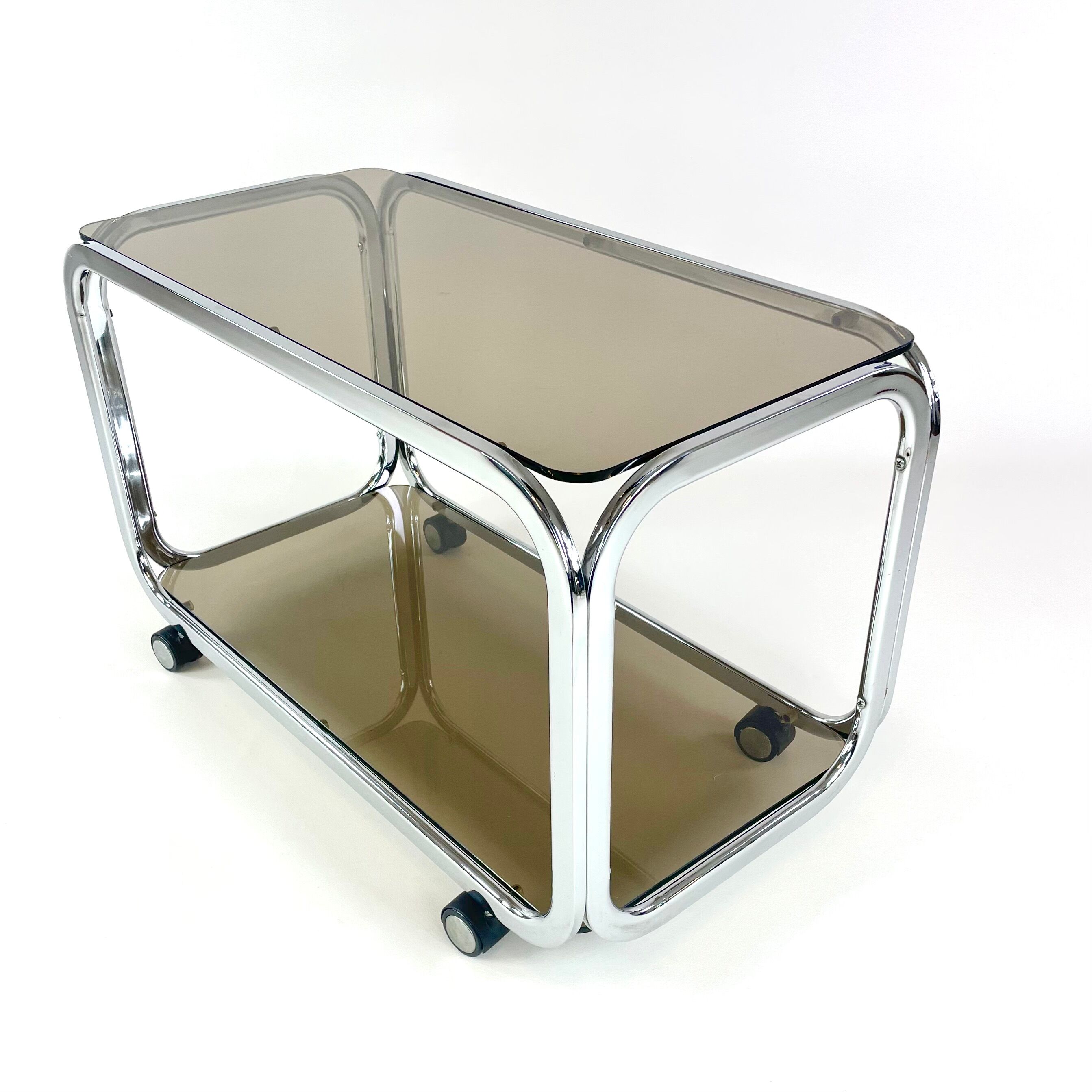 Seventies tubular serving trolley