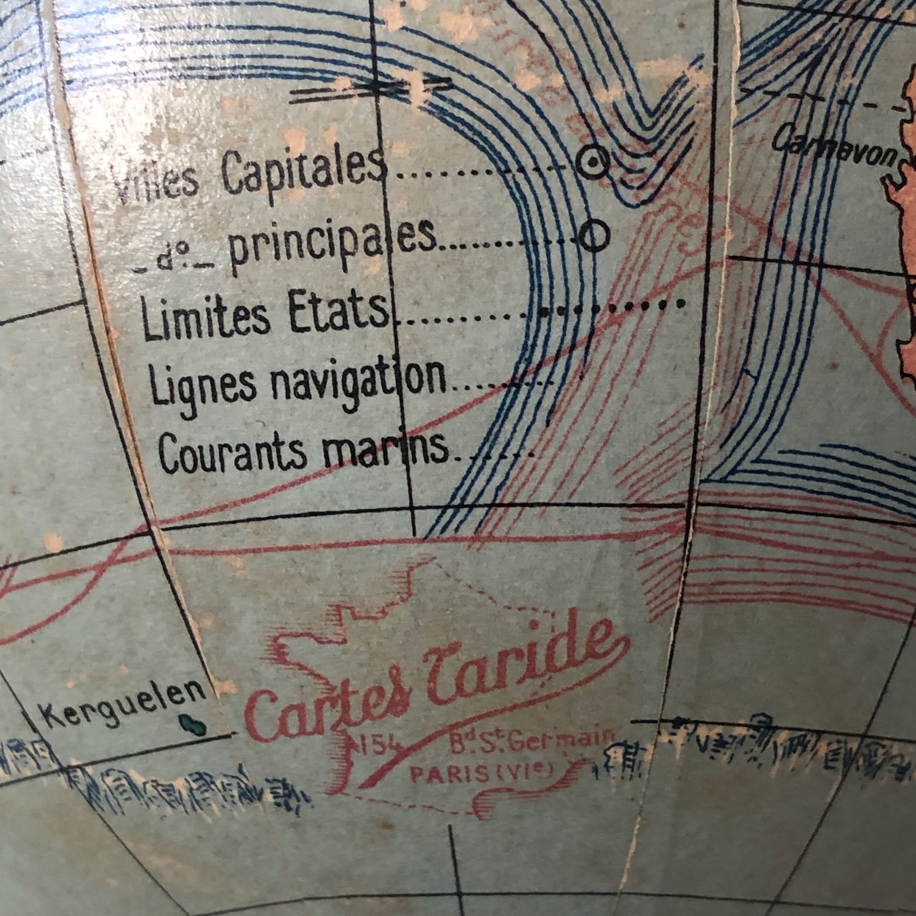 Terrestrial globe Taride vintage 1950's, 25cm