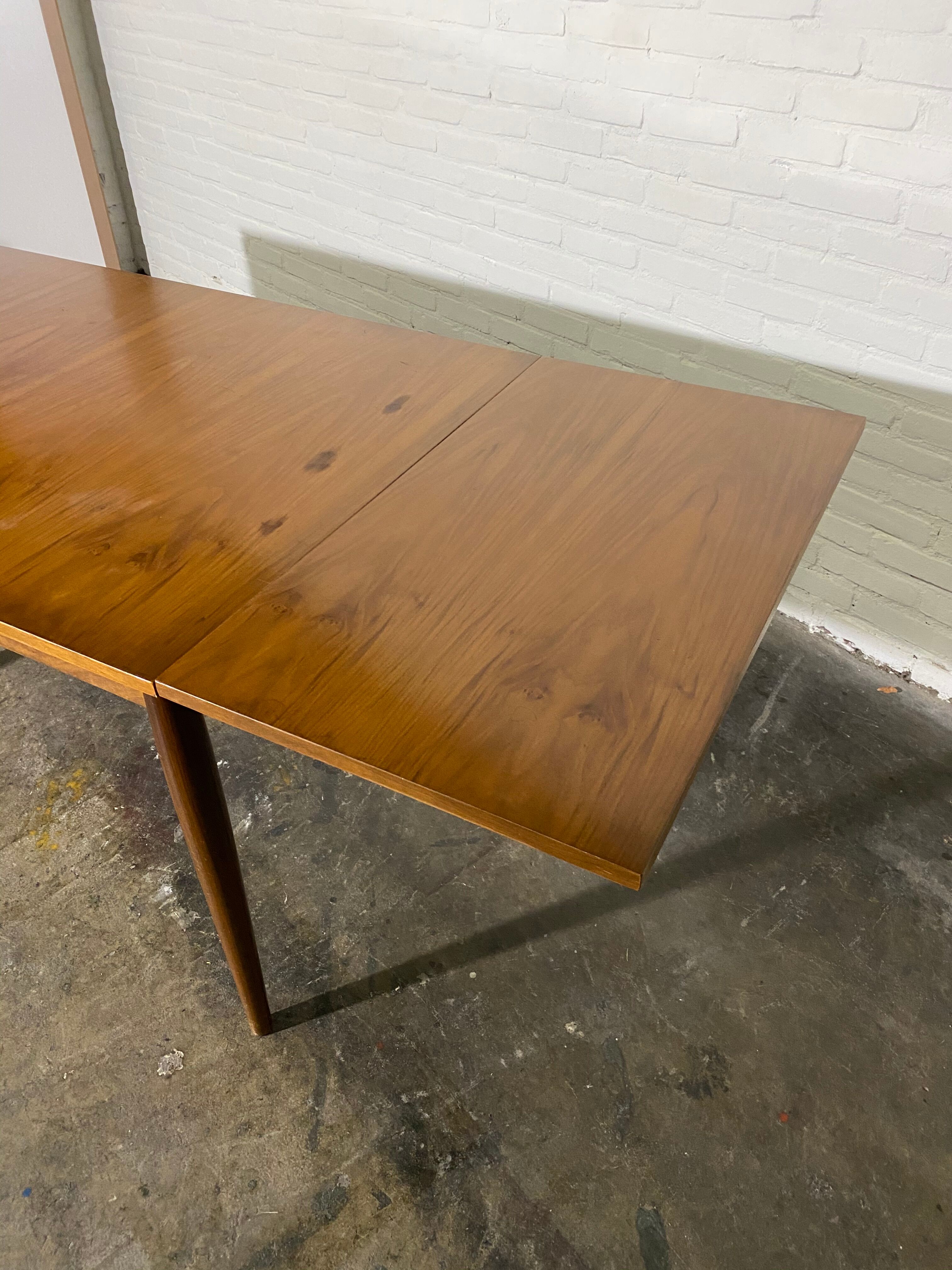 Vintage teak square extendable  dining table designed and manufactured by lübke,  1960s