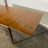 Vintage teak square extendable  dining table designed and manufactured by lübke,  1960s
