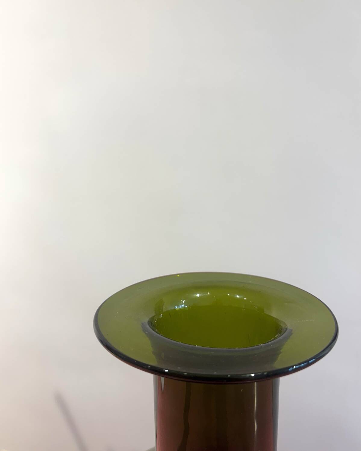 Holmegaard olive glass vase