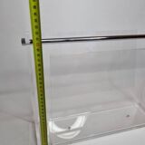 Vintage transparent plexiglass magazine rack – David Lange design – 70s/80s