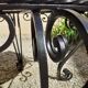 Marble and wrought iron coffee table