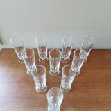 Suite of 10 vintage champagne flutes