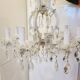 Antique crystal chandelier with 8 lights, 68 x 56 cm