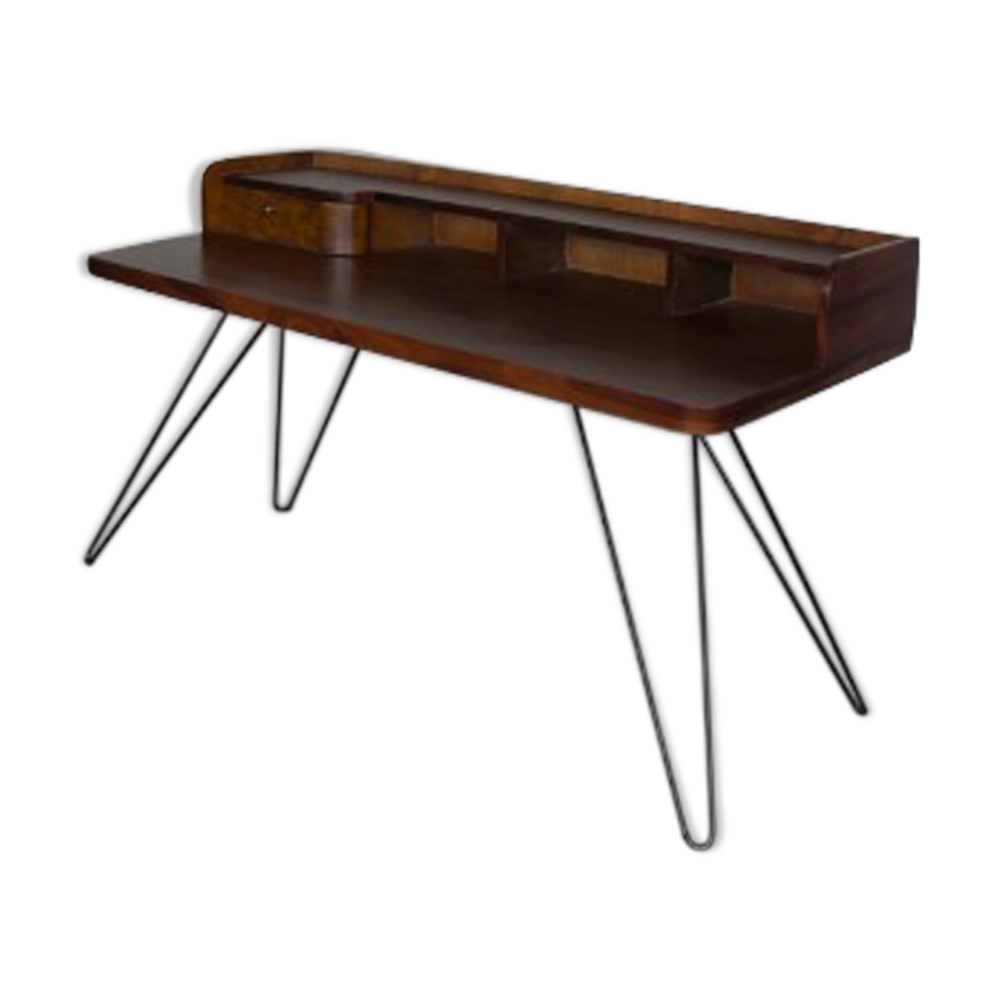 Vintage mid-century german walnut lady desk, 1950s
