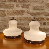Pair of glass table lamps, Italy, 1960