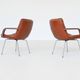 Geoffrey Harcourt pair of armchairs in leather Artifort The Netherlands 196