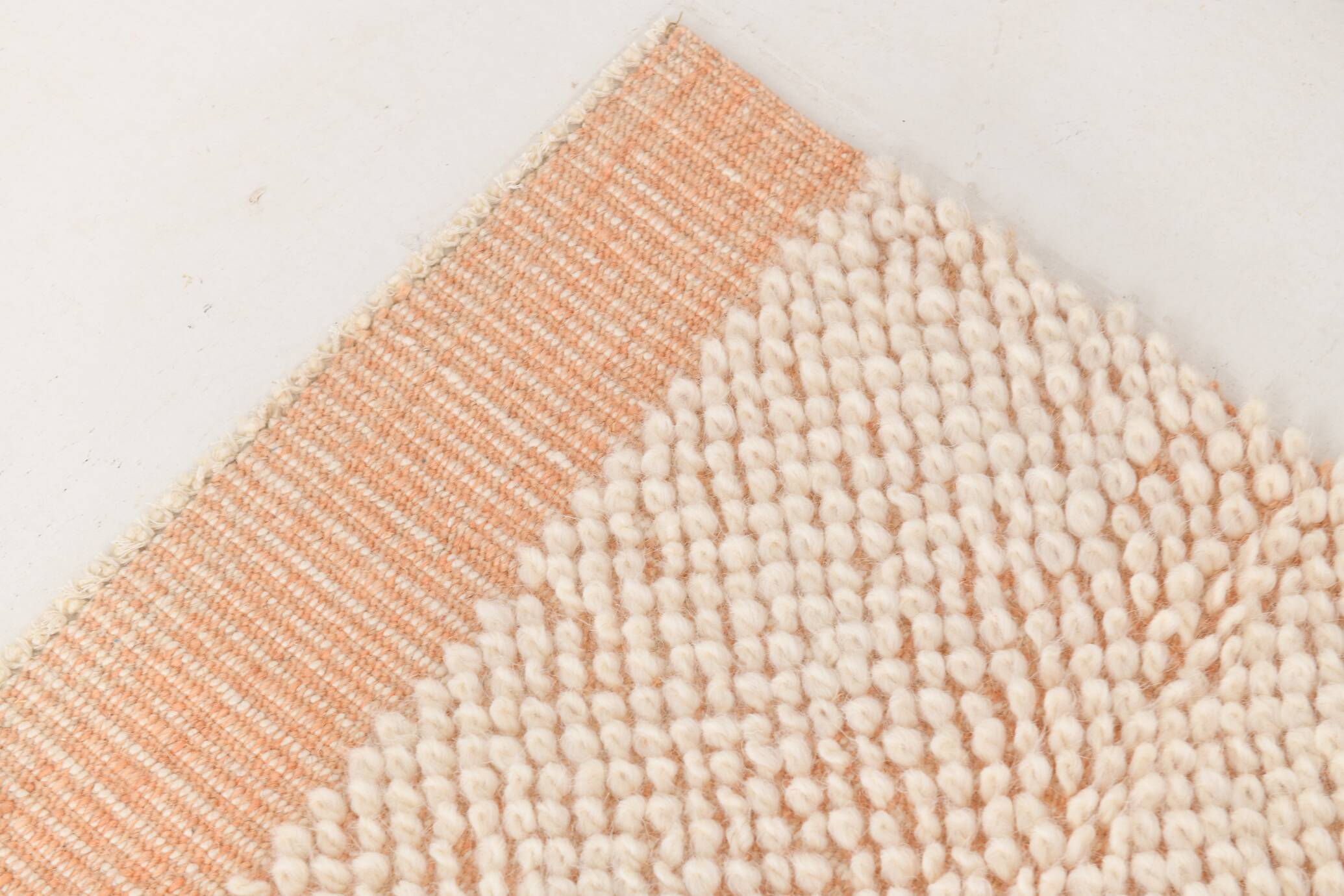 6x10 Pale Salmon Beige Handmade Contemporary Vintage Rug