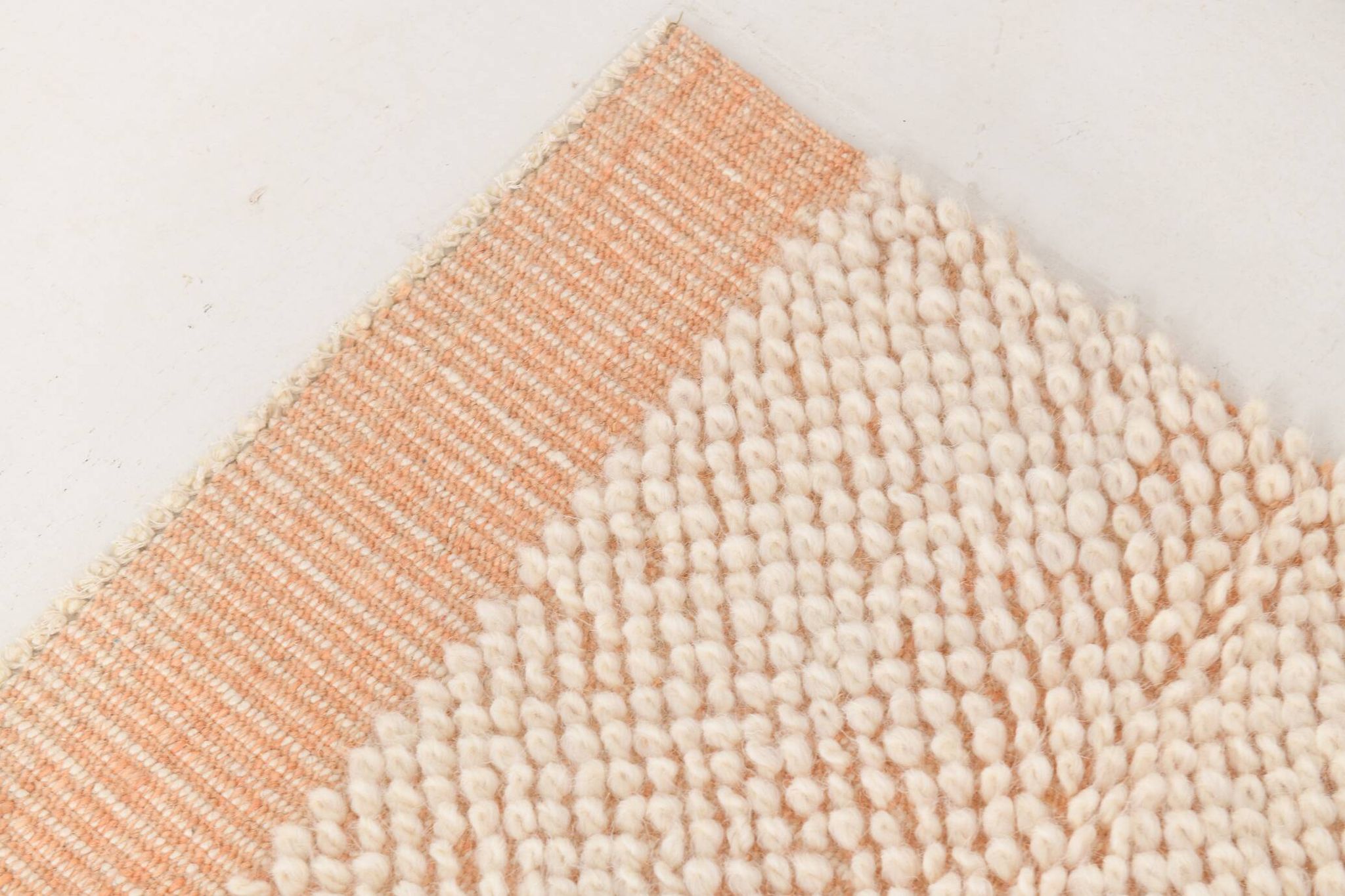 6x10 Pale Salmon Beige Handmade Contemporary Vintage Rug