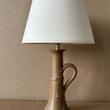 Petite lampe à poser, lampe de chevet vintage En grès émaillé, bon état, au