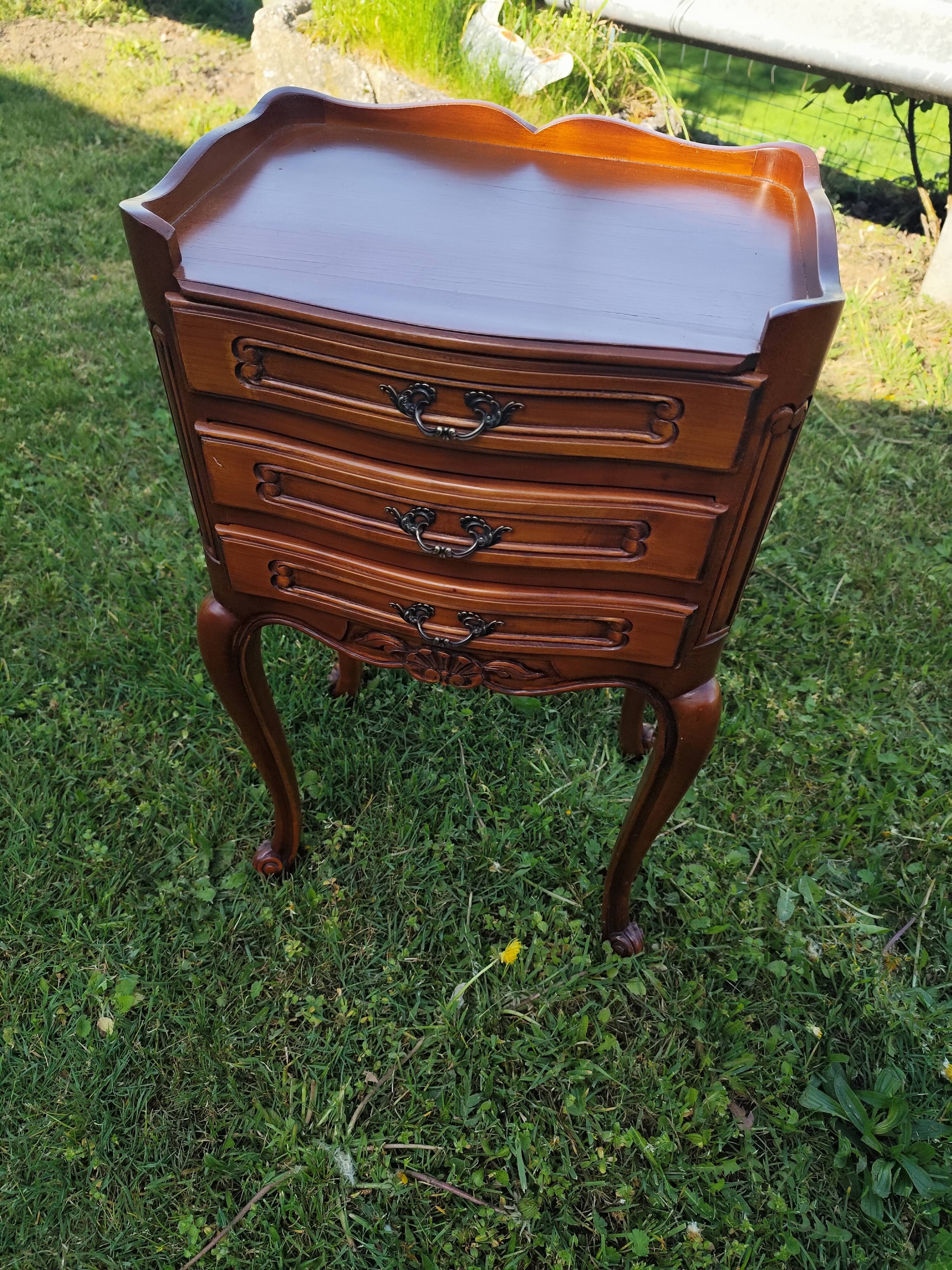 Louis XV style bedside table in cherry wood.