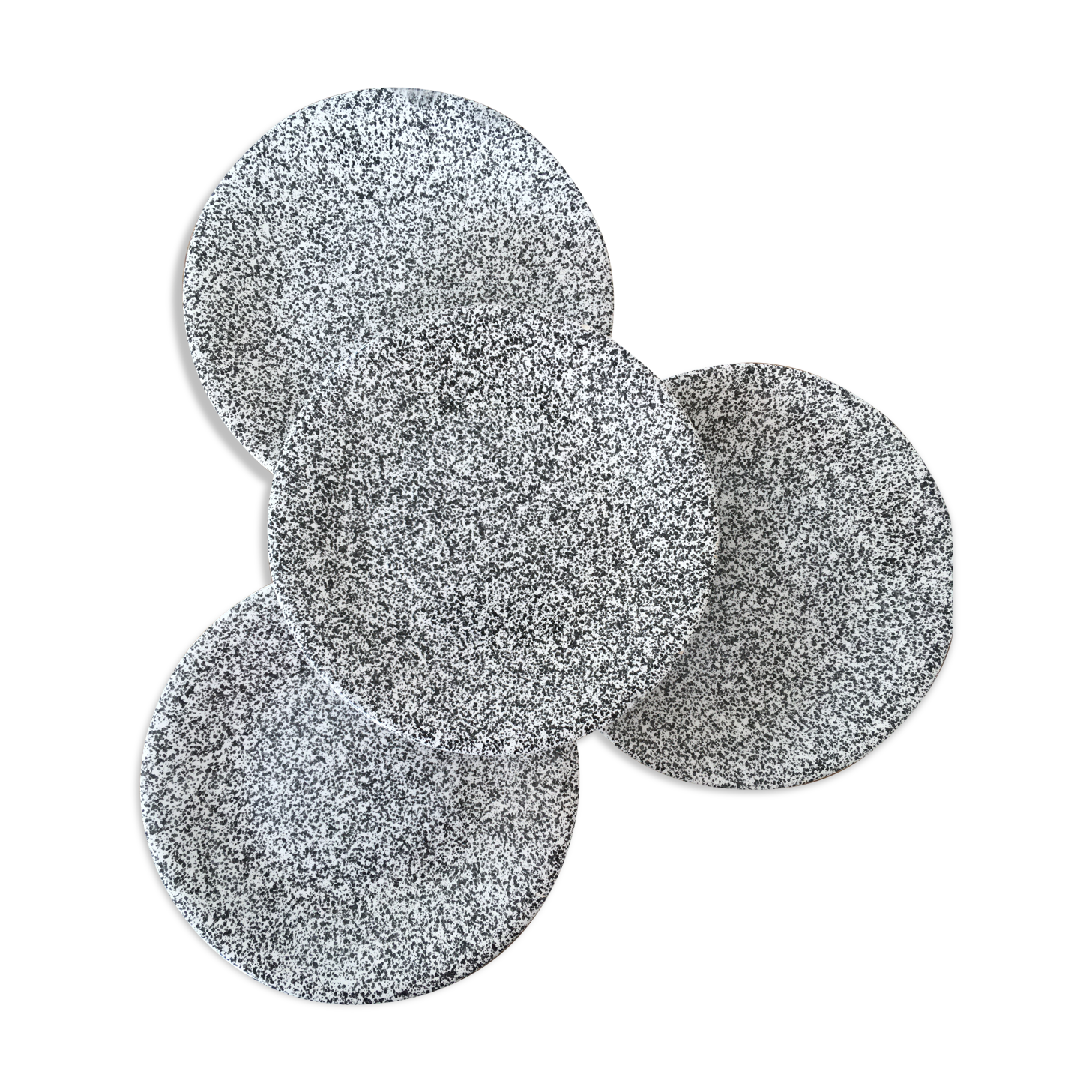 Black & white speckled dessert plates