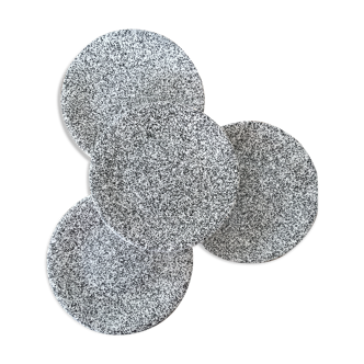 Black & white speckled dessert plates