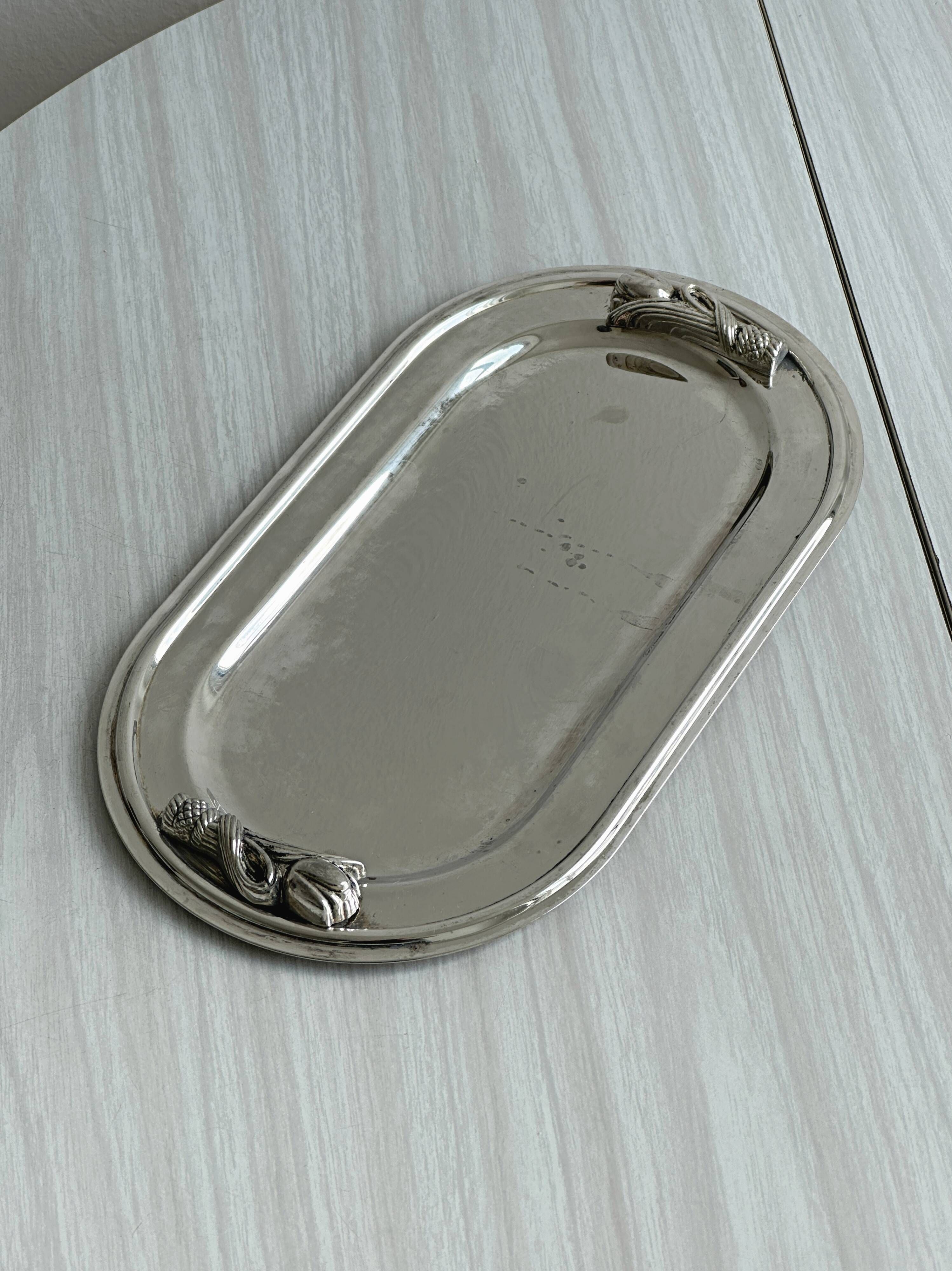 Oval metal stainless steel tray
