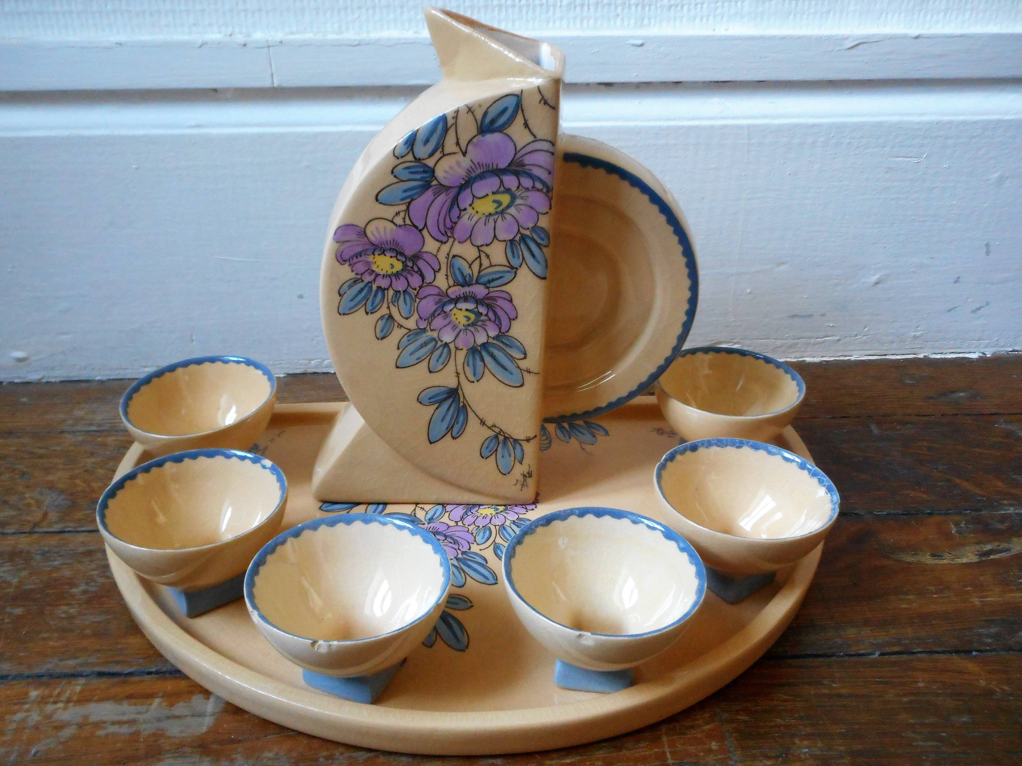 Art Deco coffee service signed Paule Douau for Cazalas