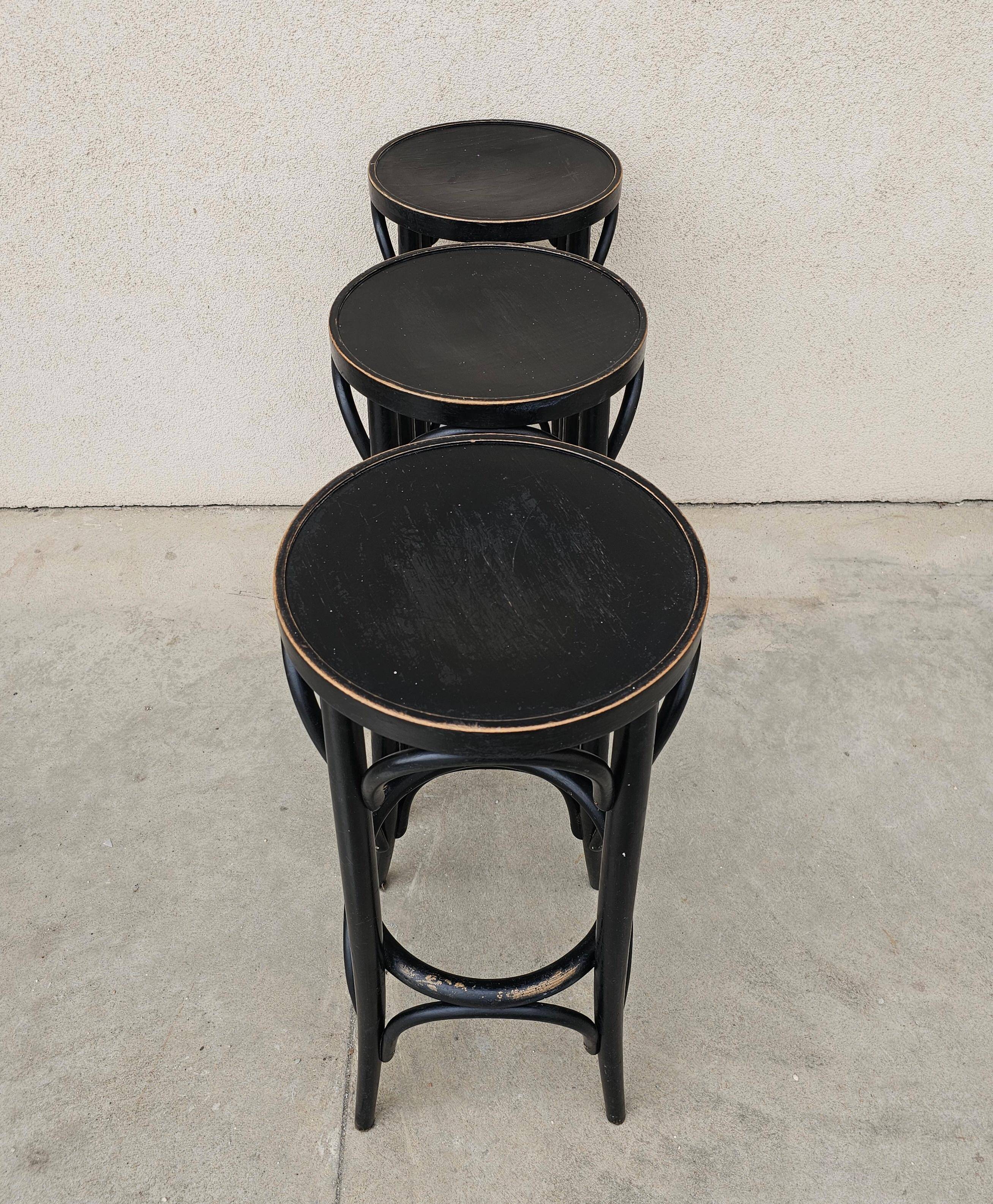 Vintage bent beech bar stool Mundus 1970s