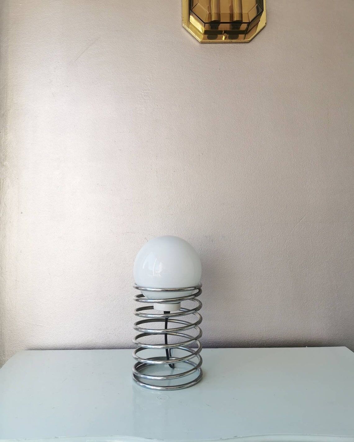 Vintage spiral table lamp 70s