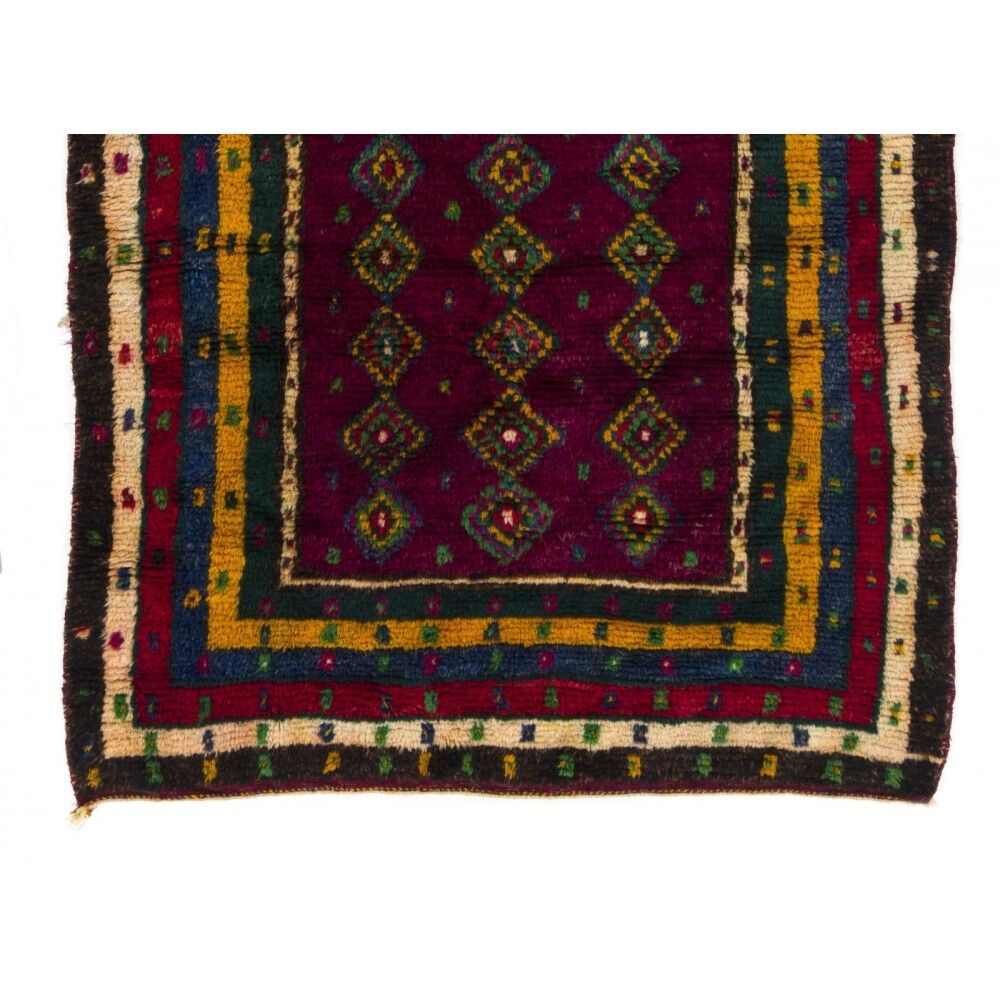 Vintage Handmade Turkish Tulu Prayer Rug, Hand-Knotted Wool Prayer Mat