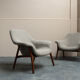 Paire de fauteuils en fibre de verre du milieu du siècle, années 1960