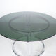 Milo Baughman chrome and smoked glass dinner table, 1970's