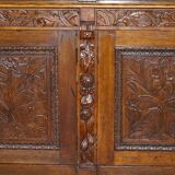 Large Victorian oak carved angular library