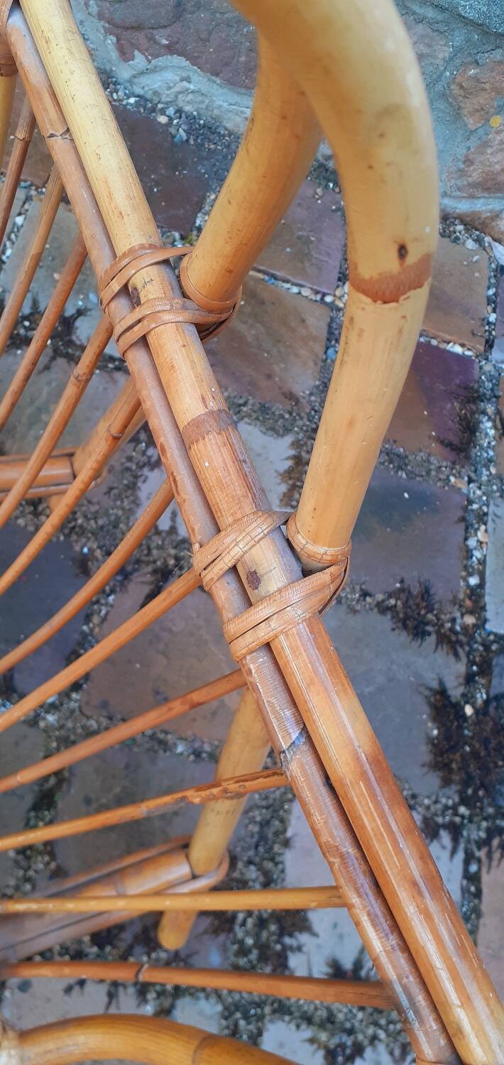 Vintage 1950s rattan magazine holder